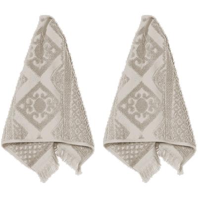 Gaestehandtuecher PAD "HARLEM, 30x50 cm", grau (light grau), B:30cm L:50cm, Frottee, Frottee, Handtücher, hochwertige Jacquard-Webung, besonders weicher Griff, mit Fransen