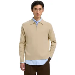 Selected Herren Pullover SLHTELLER FN RELAXED HALF ZIP POLO - Relaxed Fit - 16099571 Sky Captain - L
