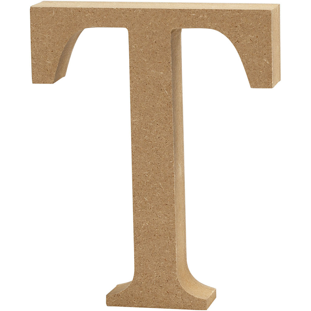 Creativ Company Letter T van MDF, 13 cm, Dikte: 2 cm