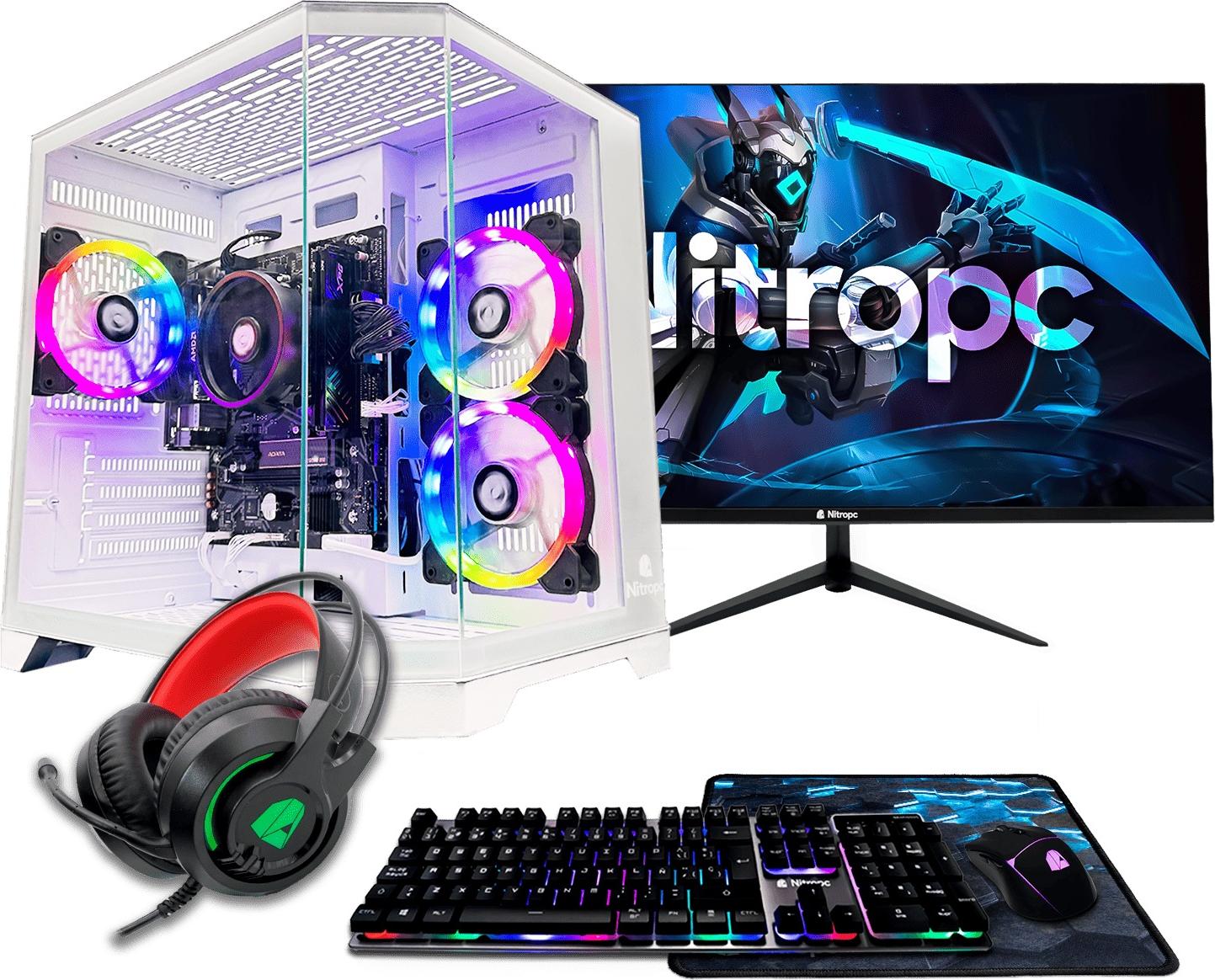Gaming-Desktop-PC NitroPC Pack Avancé - AMD Ryzen 5 3400G, Radeon Graphics, 16 GB RAM, 480 GB SSD, Windows 11 Pro