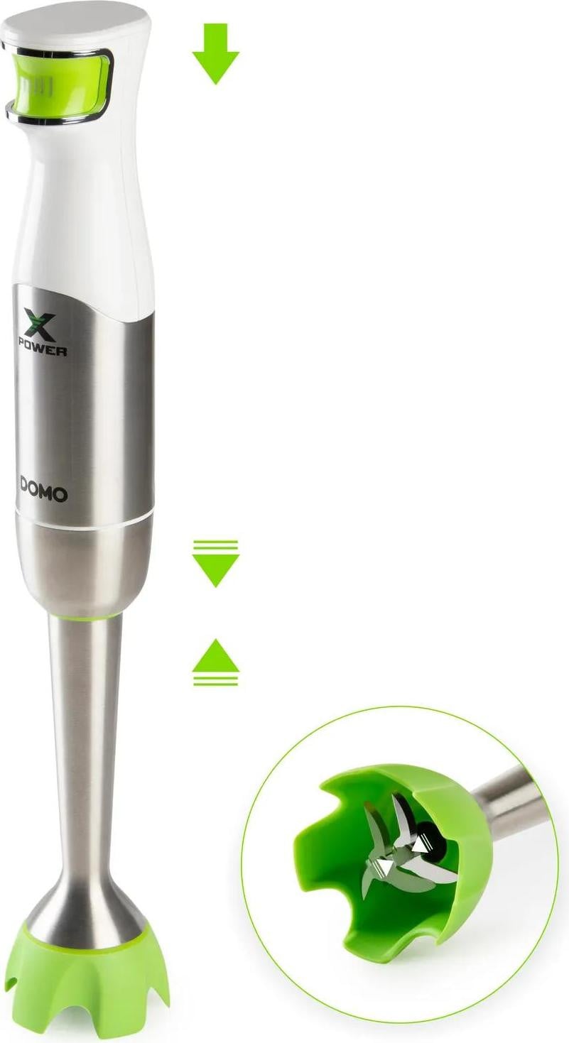 Domo DO9298M Duikmixer, 1200 W, Wit, Groen, Zilver