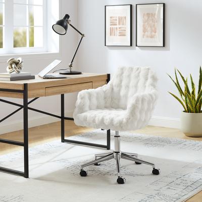 Linon Home Decor Linon Fiona Faux Bubble Adjustable Office Chair with Chrome Base