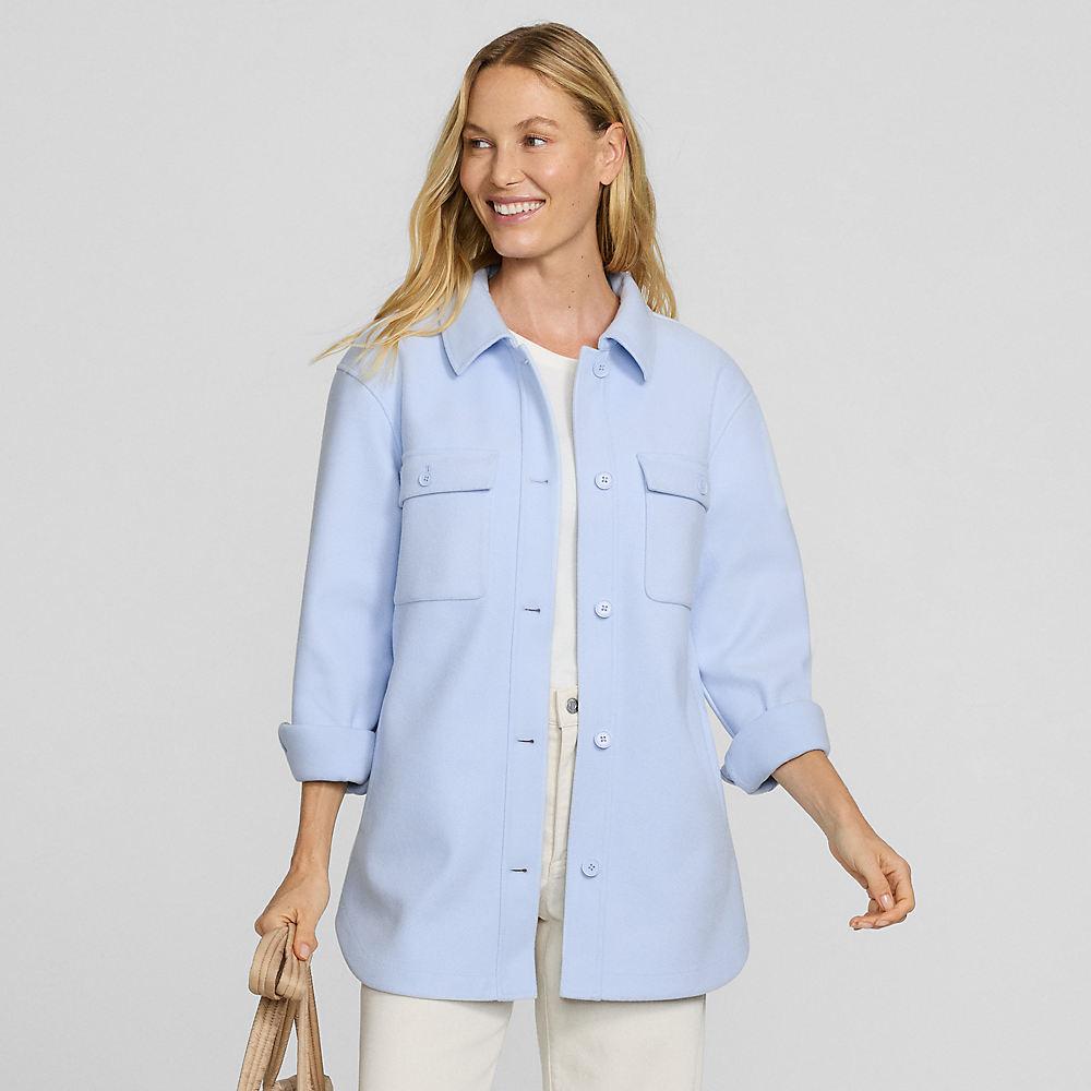 Soft Fleece Hemdjacke in Petite-Größe, Damen, size: petite, Blau, Polyester, by Lands' End