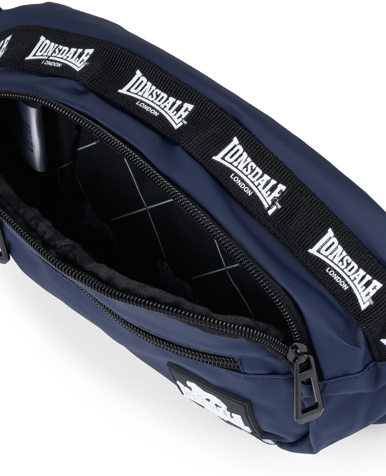 Gürteltasche LONSDALE "LISWERRY", Damen, blau (navy, schwarz), Obermaterial: 100% Polyester. Futter: 100% Polyester, Taschen Gürteltasche, leichtes Gewicht, sportlicher Stil, für Erwachsene, aus Polyester navy, schwarz Einheitsgröße