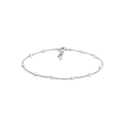 Fußkette ELLI "Fußkette mit Süßwasserzuchtperle 925 Silber", silber, Fußketten, Damen, 22cm