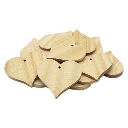 Colorations Holz-Herzornamente gross, 20 Stück. (44429033)