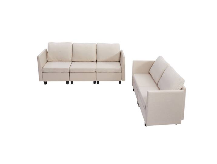Canapé modulable sectionnel 5 places, canapé d'angle convertible moderne en mousse haute résilience avec rangement dissimulé