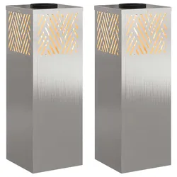 vidaXL Solar LED Weg Licht 2 pcs Edelstahl Edelstahl