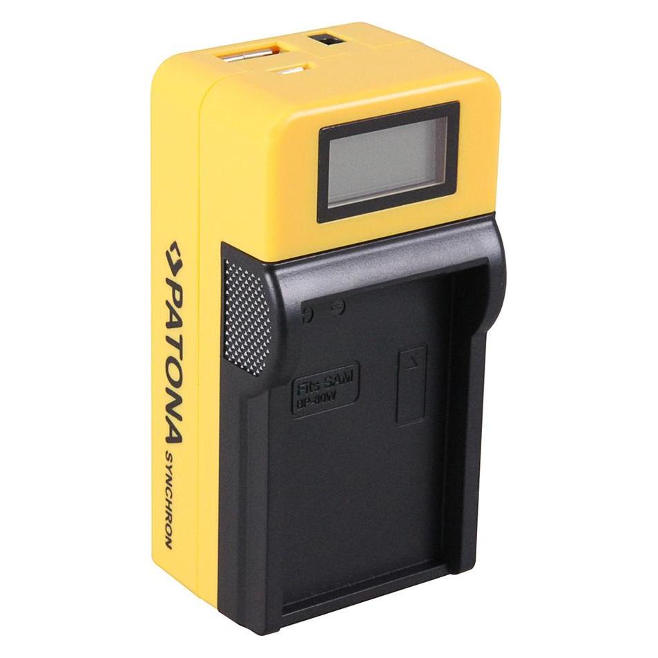 Patona Synchron USB Ladegerät f. Samsung IABP80W IA-BP80W mit LCD-Display (Kamera Akku Ladegerät) (34353593)