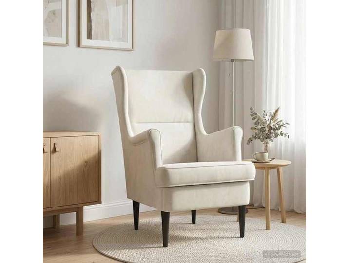 Crème Chaise confortable LEMON Fauteuil Crème Velours Pour maison/bureau_20103