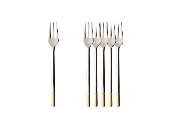 Villeroy & Boch Kuchengabeln Ella edelstahl 15,9 cm 6er Set, Silberfarben, Metall, Besteck, Gabeln