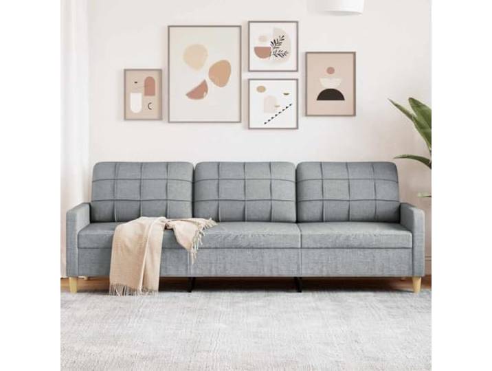 HEFZGDB 3-Sitzer-Sofa Hellgrau 210 cm Stoff Polyestergewebe Metallgestell Gepolsterte Sitzflächen Modernes Design Wohnzimmer Sitzmöbel Bequem Atmungsaktiv Strapazierfähig Stabiles
