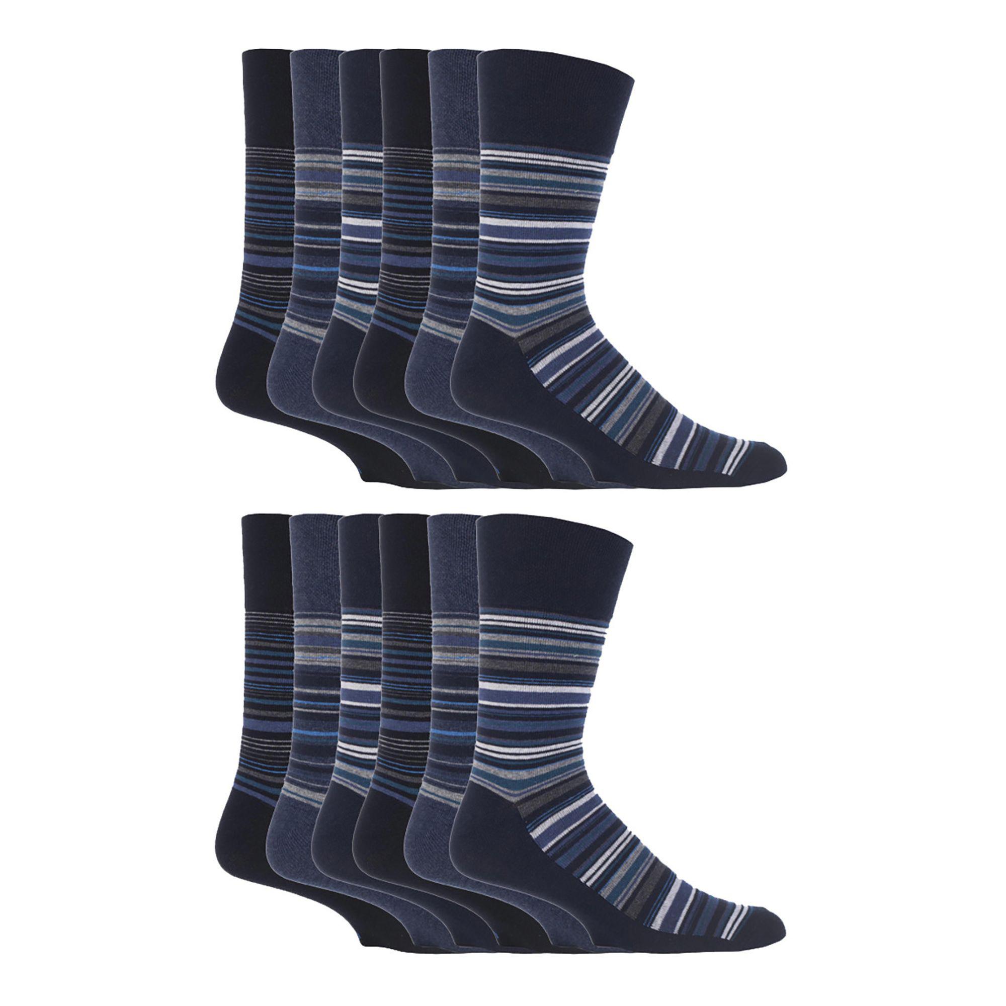 12 Paar Herren Gentle Grip Socken mit weitem Bund | Extraweite, nicht-elastische Socken
