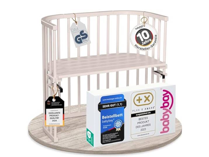 babybay Original Beistellbett, GS-geprüft, beige lackiert