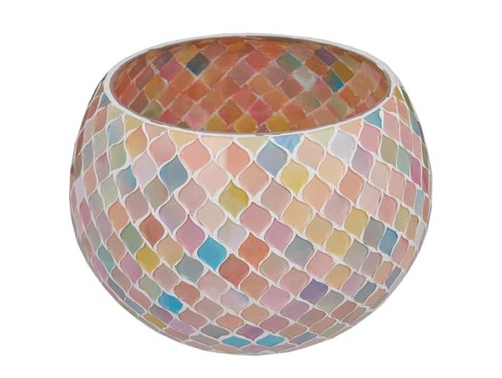BUTLERS Windlicht Aluminium - Pastel Lights - Buntes Mosaik