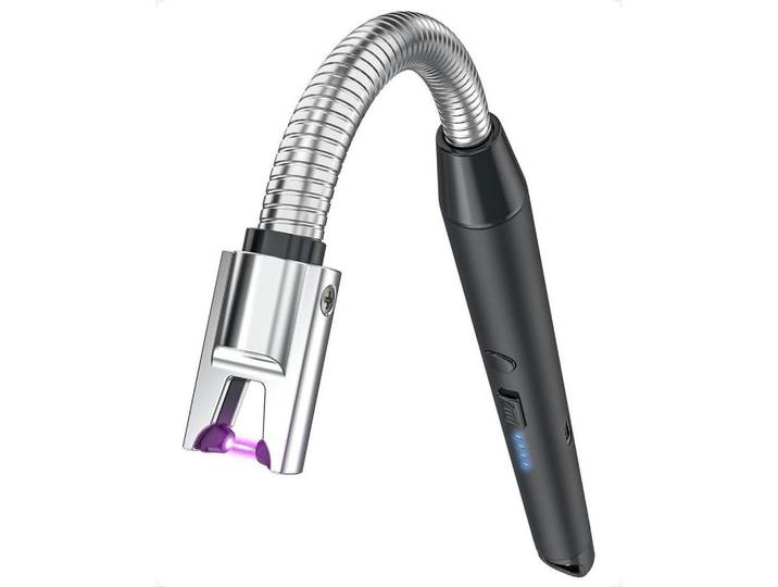 Stabfeuerzeug Lichtbogen Usb-C wiederaufladbar Kindersicherung, Mehrfarbig, Metall, 1.5x1.5x25.5 cm, Küchenzubehör, Küchenhelfer