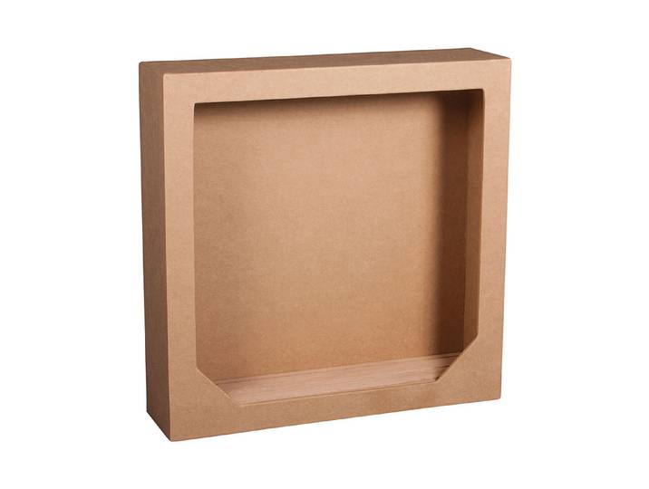 Rayher Pappmaché-Rahmen mit Holzsteckboden 21.7 × 21.7 × 5.5 cm