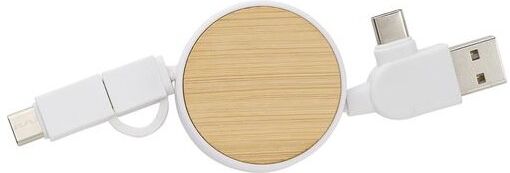 Câble extensible personnalisé en ABS de charge Jared bambou ABS TPE blanc
