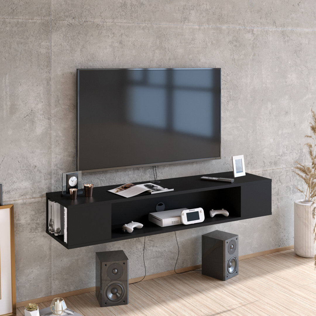 Blue Elephant Jane Floating TV Stand for TVs up to 70" Black 70"