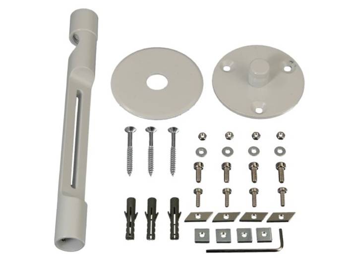 Liedeco Kombiträger Flächenvorhangschiene, Gardinenstange ø 20 mm 1 Stück weiß