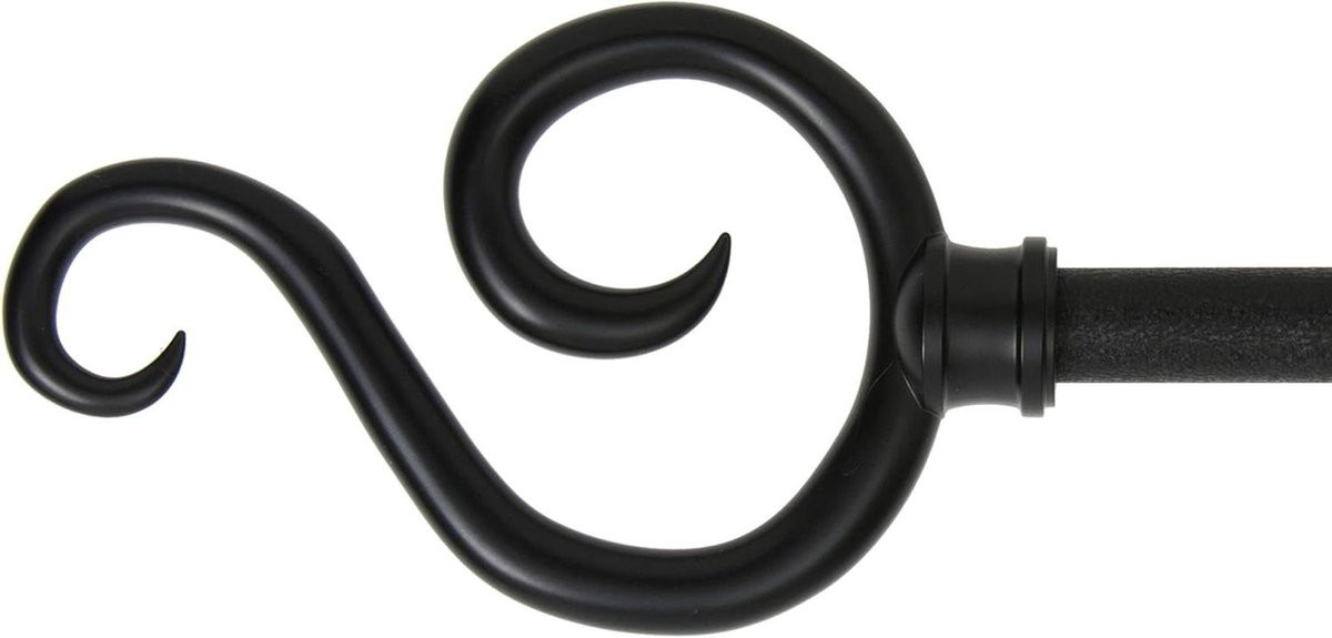 Decoratieve Gordijnroede Zwart Verstelbare Lengte 71-122 cm