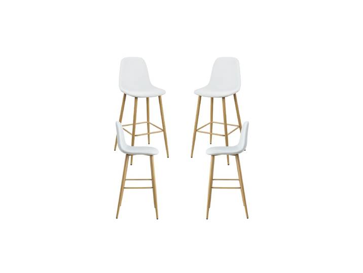 4er Set Teok Stoff Hocker - Beige