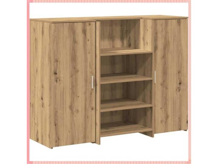 Bureau réception artisanal ingénierie - Bois - Rangement - Intérieur - Chêne - 135x50x103 5cm - 1 étagères