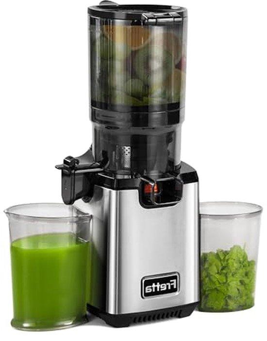 Slowjuicer - Fruchtsaftpresse - Für die Zubereitung gesunden Saftes - Extra großer Einfüllschacht - 1,8 Liter Fassungsvermögen - Silber