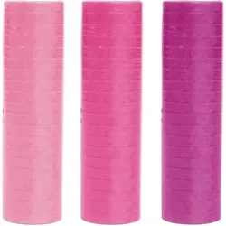 3 Rollen Luftschlangen rosa pink Mix | schwer entflammbar