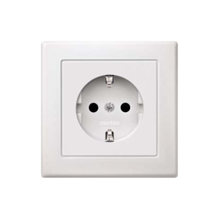 Merten SCHUKO-Steckdose pws volle Abdeckplatte MEG2300-1519)