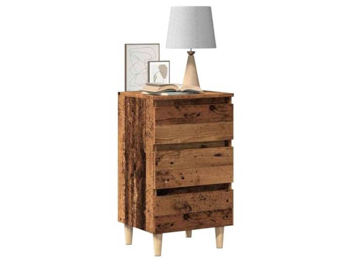 HEFZGDB Nachttisch Altholz-Optik 40x35x69 cm Holzwerkstoff mit Stabiler Platte und reichlich Stauraum für Wohnzimmer Einrichtung