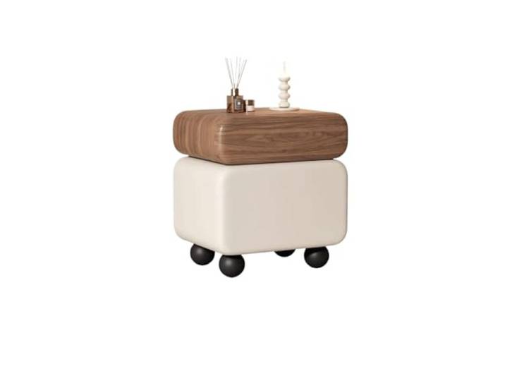 YCCHAH Bett mit Stauraum Nachttisch Aus Massivem Holz, Minimalistisch, for Kleine Wohnungen, Einfacher Moderner Schlafzimmer-Beistellschrank Desktop