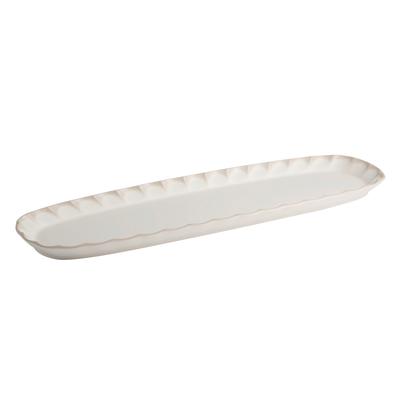 Tablett APS, weiß, B:16,2cm H:3cm L:53cm, Melamin, Tabletts, Melamin, weiß / beige