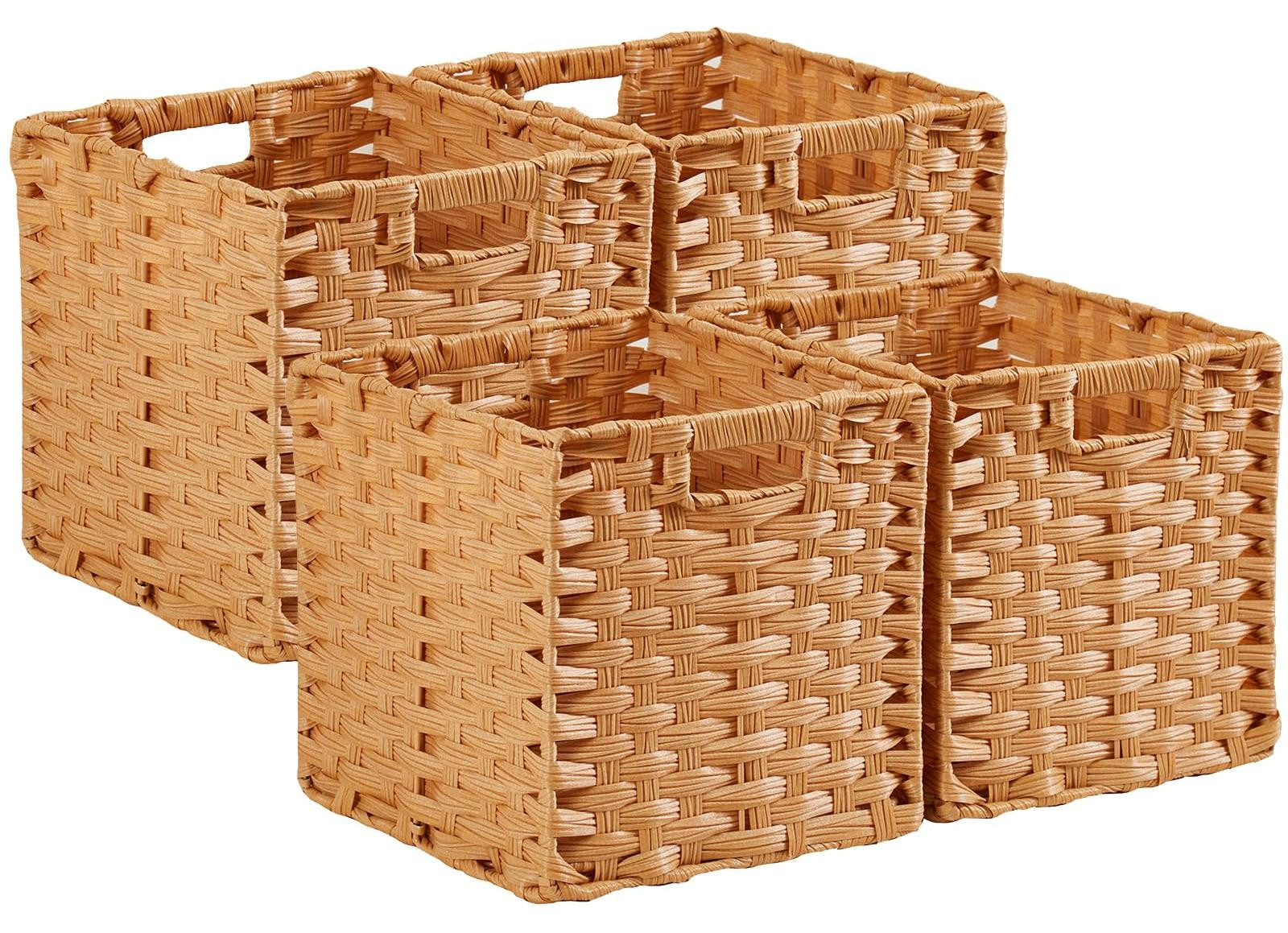 Dripio Opbergbox Open Weave van Kunststof en Metaal, inklapbaar, Beige