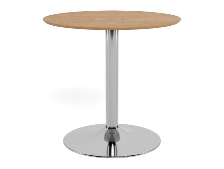 Bartisch ACTONA GROUP Ibiza, Bistrotisch , braun (, chrom, natur, chrom, natur), B:80cm H:74cm T:80cm, Tische, Bartisch, Tisch,Eiche,Chrom Stahl,80x74cm