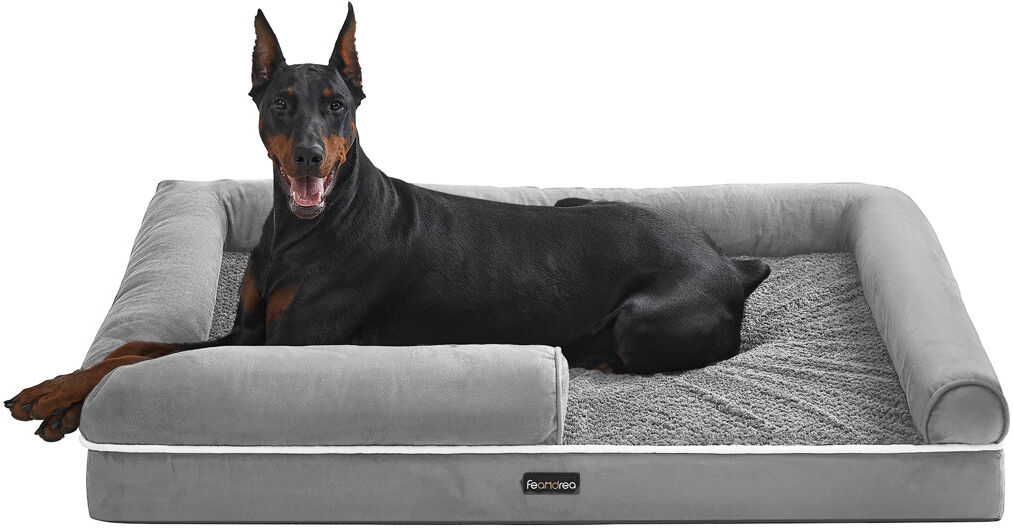 FEANDREA 120x85x20cm Pet Bed Light Grey