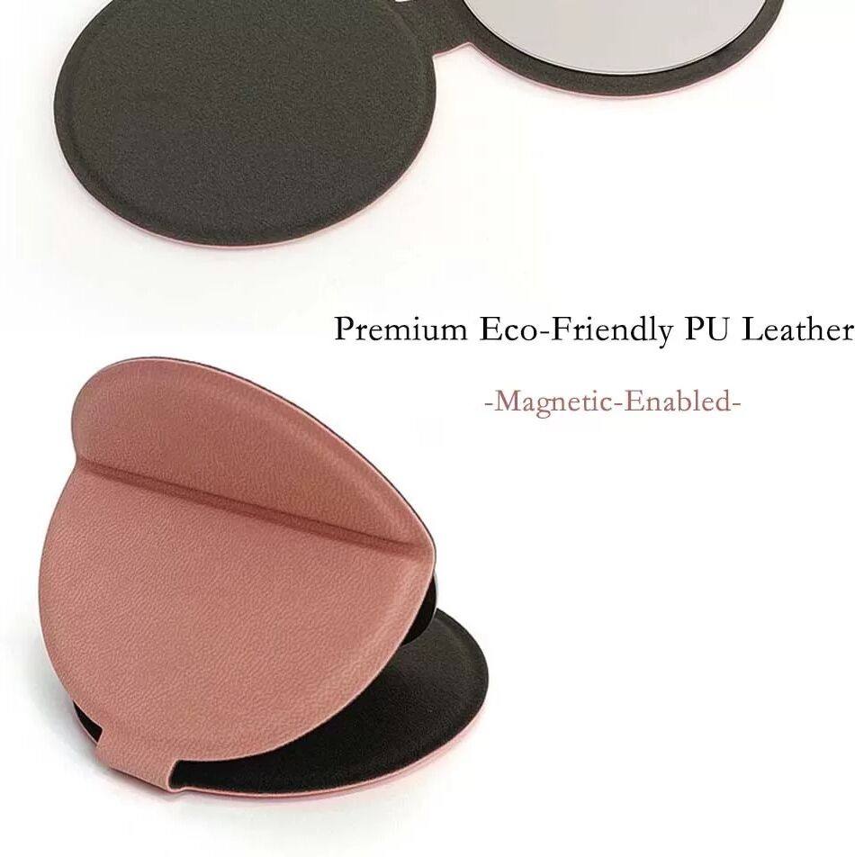 INF Petit miroir rond pliable et portable pour le maquillage et les retouches Bleu