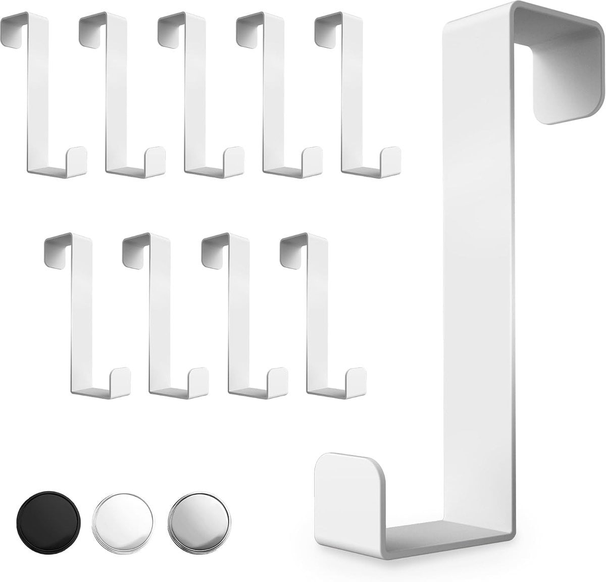 Set van 10 witte deurhaken voor jassen en accessoires van ShopVlot
