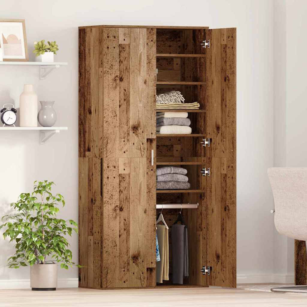 17 Stories Highboard With Shelf 80 X 39 X 178 Cm Engineered Wood Old Wood 80;178cm H X 80cm W X 39cm D