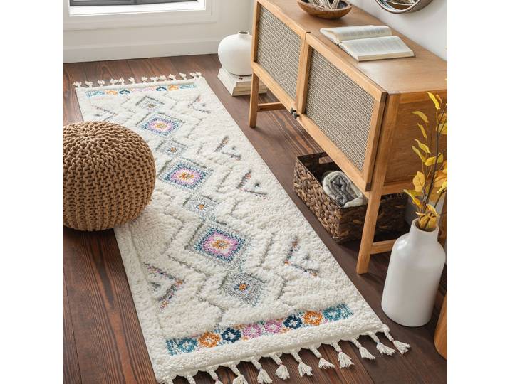 Teppich LIVABLISS DURANGO , bunt (elfenbein), B:80cm H:34,8mm L:220cm, Polypropylen, Teppiche, Teppich