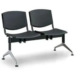 Wartezimmerbank - Kunststoff Smile Biedrax LC9952c - Gestell Aluminium poliert
