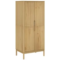 vidaXL Kleiderschrank FLORO Wachsbraun 77x53x171 cm Massivholz Kiefer