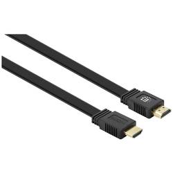 Manhattan HDMI Anschlusskabel HDMI-A Stecker, HDMI-A Stecker 10.00 m Schwarz 355643 4K UHD, doppelt geschirmt, flach, Flache Ausführung HDMI-Kabel