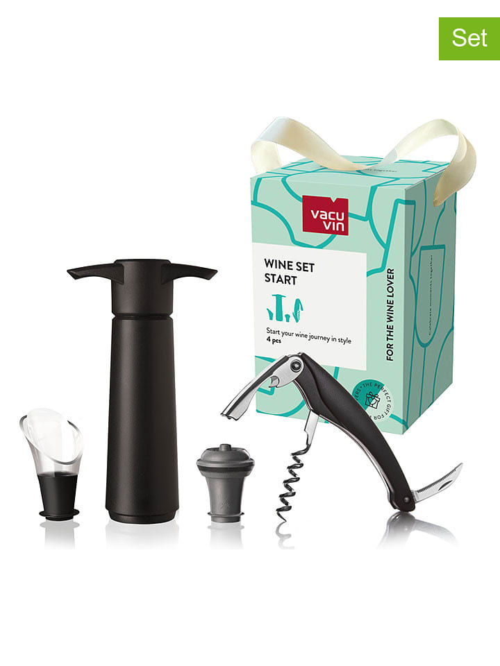 Vacu Vin 4tlg. Weinset "Start" in Schwarz - onesize