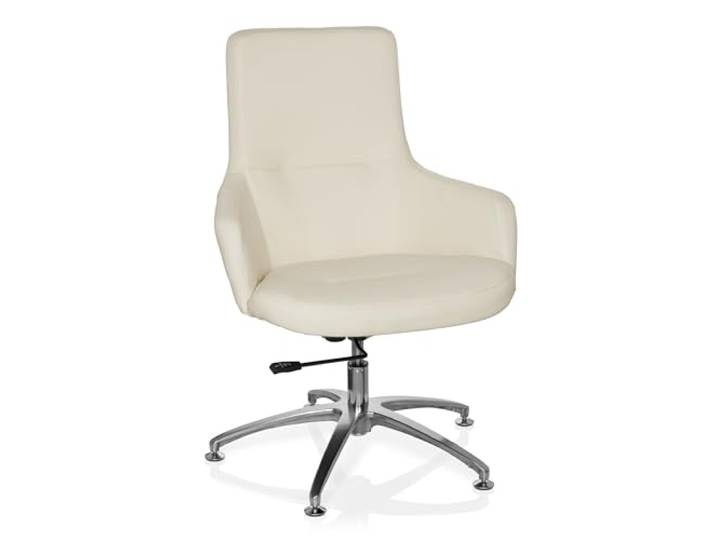 hjh OFFICE 670580 Lounge-Sessel Shake 300 Kunstleder Weiß moderner Sessel, Clubsessel, Cocktailsessel, höhenverstellbar