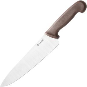 Hendi Kochmesser HACCP 842799, mit Kunststoffgriff braun, Edelstahl, Klingenlänge 24 cm