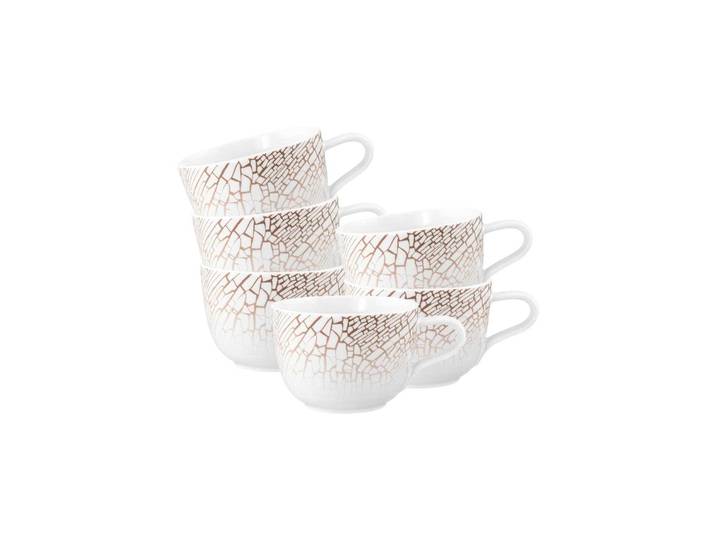 Seltmann Weiden Kaffeetassen Liberty Krakelee 260 ml 6er Set weiß-bronze Spülmaschinenfest, Mikrowellensicher, Ofenfest