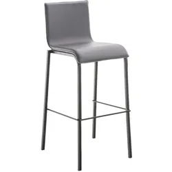 Décoshop26 - Barhocker x1 schwarzes Metallgestell und grauer PVC-Sitz 10_0006300 10_0006300