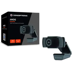 Conceptronic AMDIS01B - Full HD Webcam  | Schwarz - Neu