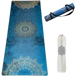 DIVASYA Yogamatte aus Mikrofaser Soft Feeling, Größe 183 x 68 x 0,5 cm in Blau Blau